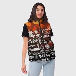 Женский жилет Огненные аниме паттерн, цвет: 3D-светло-серый — фото 2