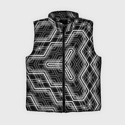 Женский жилет Черно-белый ассеметричный узор, цвет: 3D-черный