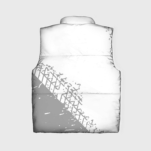 Женский жилет Tesla speed на светлом фоне со следами шин: надпис / 3D-Черный – фото 2