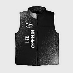Женский жилет Led Zeppelin glitch на темном фоне: по-вертикали, цвет: 3D-черный