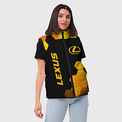 Женский жилет Lexus - gold gradient: надпись, символ, цвет: 3D-черный — фото 2