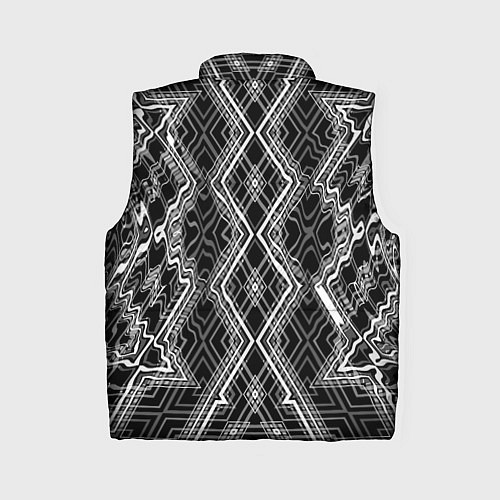 Женский жилет Черно-белый узор Искаженная геометрия / 3D-Красный – фото 2
