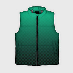 Женский жилет Аквамариновая клетка с градиентом