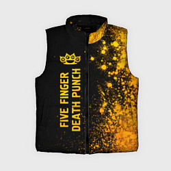 Женский жилет Five Finger Death Punch - gold gradient: по-вертик, цвет: 3D-черный