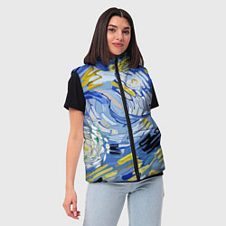 Женский жилет Облака в стиле Ван Гога, цвет: 3D-светло-серый — фото 2