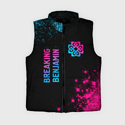 Женский жилет Breaking Benjamin - neon gradient: надпись, символ, цвет: 3D-черный