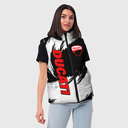 Женский жилет Ducati - мазки краски, цвет: 3D-черный — фото 2