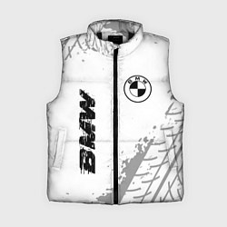 Женский жилет BMW speed на светлом фоне со следами шин: надпись,, цвет: 3D-черный