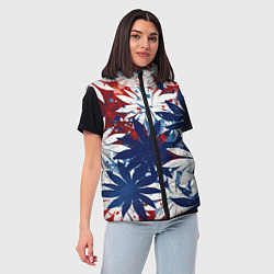 Женский жилет Цветы в цветах флага РФ, цвет: 3D-красный — фото 2