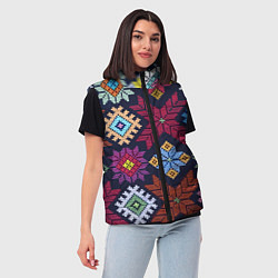 Женский жилет Орнамент удмуртский, цвет: 3D-черный — фото 2