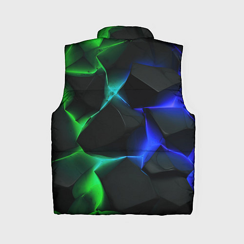 Женский жилет Синие и зеленые плиты / 3D-Красный – фото 2