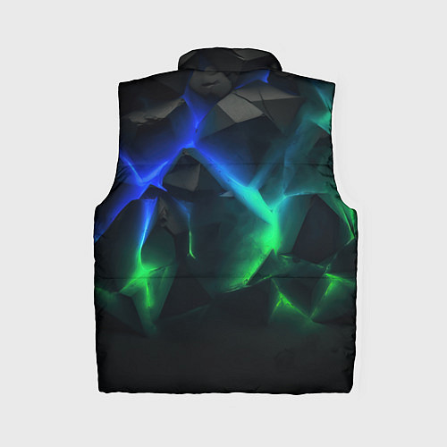 Женский жилет Разлом синих и зеленых плит / 3D-Черный – фото 2