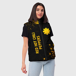Женский жилет Red Hot Chili Peppers - gold gradient: надпись, си, цвет: 3D-черный — фото 2