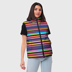 Женский жилет Яркие полоски, цвет: 3D-светло-серый — фото 2