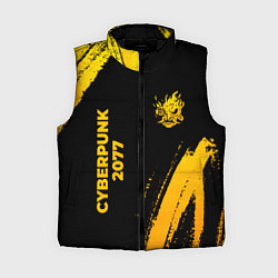 Женский жилет Cyberpunk 2077 - gold gradient: надпись, символ