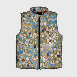 Женский жилет Мозаика белая разноцветная, цвет: 3D-красный