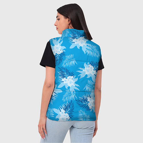 Женский жилет Синие цветы - Vice city - new ver / 3D-Красный – фото 4