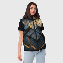 Женский жилет Объемные кубы, цвет: 3D-черный — фото 2