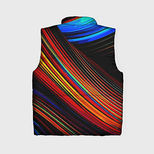 Женский жилет Смесь ярких линий абстракция / 3D-Черный – фото 2