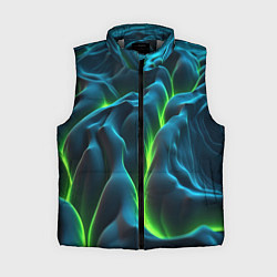 Женский жилет Зеленая кислотная текстура с плитами