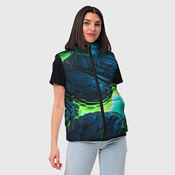 Женский жилет Зеленые объемные плиты, цвет: 3D-светло-серый — фото 2