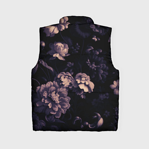 Женский жилет Цветы приглушенный чёрный / 3D-Черный – фото 2