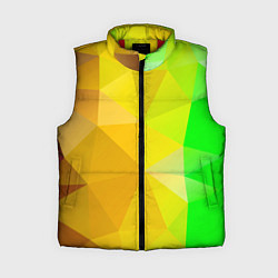 Женский жилет Жёлто-зелёная геометрия, цвет: 3D-красный
