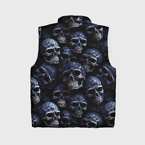 Женский жилет Черные металлические черепа / 3D-Черный – фото 2