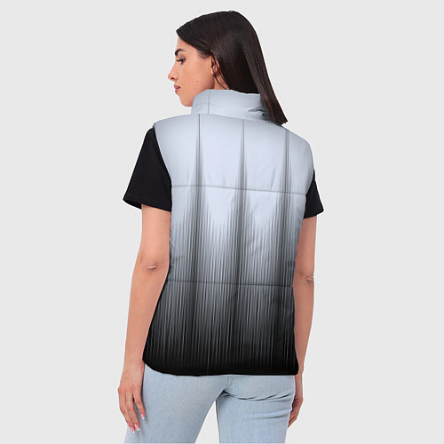 Женский жилет Черный полосатый градиент / 3D-Светло-серый – фото 4