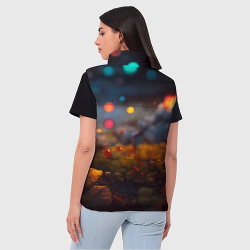 Женский жилет Дракончик и осень / 3D-Красный – фото 4