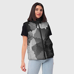 Женский жилет Мозаичный узор в серых оттенках, цвет: 3D-светло-серый — фото 2
