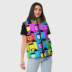 Женский жилет Pop art - abstraction - vogue, цвет: 3D-черный — фото 2