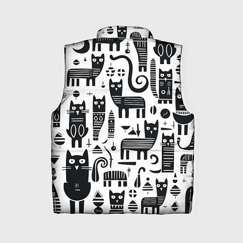 Женский жилет Кошки абстрактный узор / 3D-Черный – фото 2
