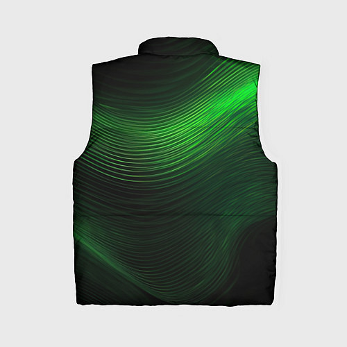 Женский жилет Зеленое свечение абстракция / 3D-Светло-серый – фото 2