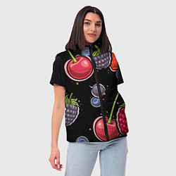 Женский жилет Плоды и ягоды, цвет: 3D-черный — фото 2