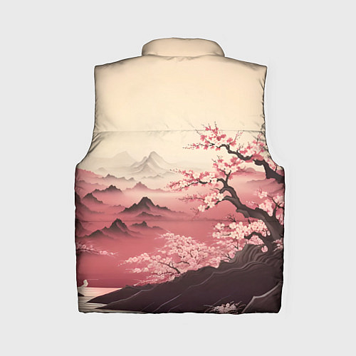 Женский жилет Сакура в горах / 3D-Светло-серый – фото 2