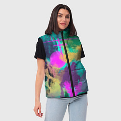 Женский жилет Пятна краски и леопардовая шкура абстракция, цвет: 3D-черный — фото 2