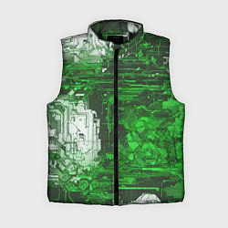 Женский жилет Киберпанк заражение зелёное, цвет: 3D-черный