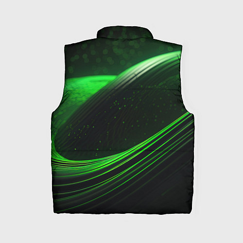 Женский жилет Зеленые абстрактные волны / 3D-Светло-серый – фото 2