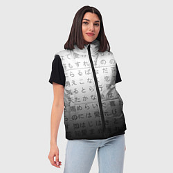 Женский жилет Black and white hieroglyphs, цвет: 3D-красный — фото 2