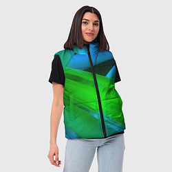Женский жилет Blue green abstract, цвет: 3D-красный — фото 2
