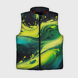Женский жилет Жидкая текущая зеленая краска