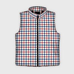 Женский жилет Полосатый сине-красный клетчатый