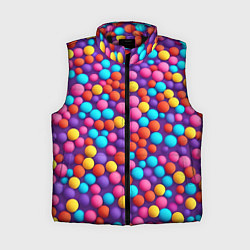 Женский жилет Паттерн разноцветные шарики - нейросеть, цвет: 3D-черный