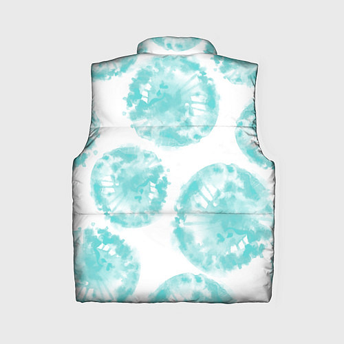 Женский жилет Акварельные голубые био формы / 3D-Черный – фото 2