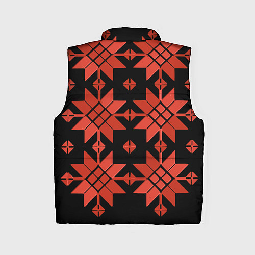 Женский жилет Удмуртский - вертикаль black / 3D-Красный – фото 2