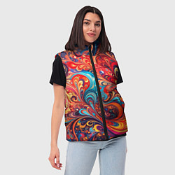 Женский жилет Новая гжель, цвет: 3D-светло-серый — фото 2