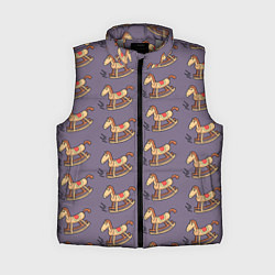 Женский жилет Деревянные лошадки качалки, цвет: 3D-светло-серый