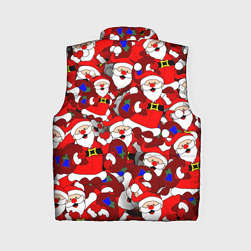 Женский жилет Новогодний паттерн с дедами морозами / 3D-Черный – фото 2