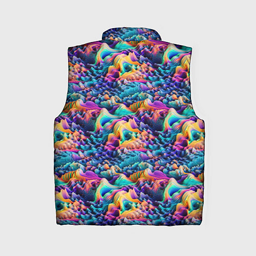 Женский жилет Разноцветные причудливые волны / 3D-Черный – фото 2
